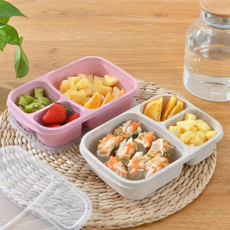 Wheat Fiber Bento Lunch Box | Microwave-Safe Leak-Proof – For School  On the Go