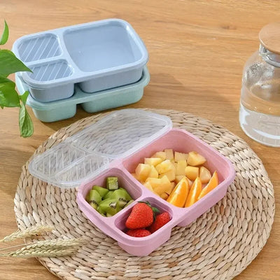 Wheat Fiber Bento Lunch Box | Microwave-Safe Leak-Proof – For School  On the Go