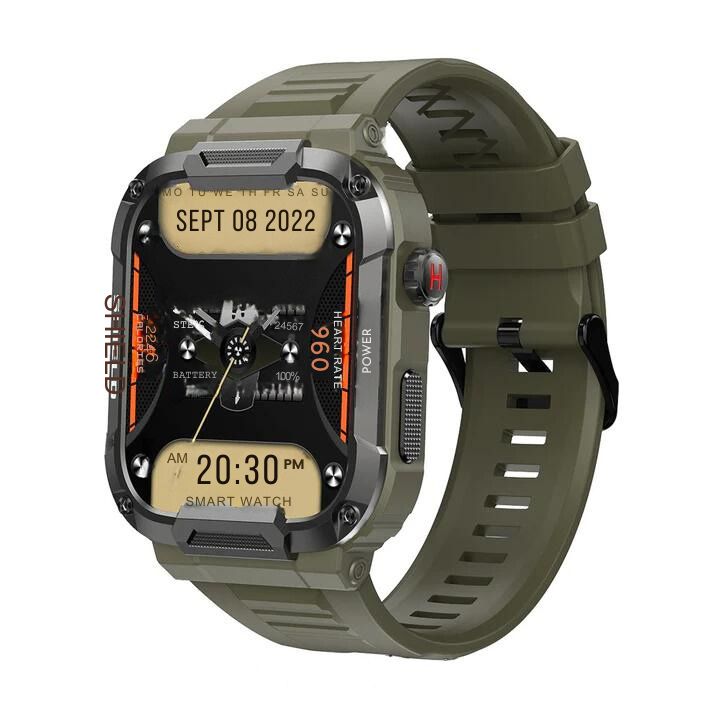 Shock-Resistant Waterproof Smartwatch with Health Tracking