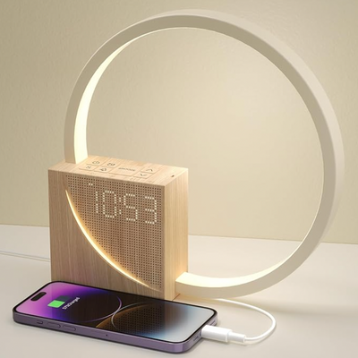 Sunrise Simulation Alarm Clock with Built-In Charger