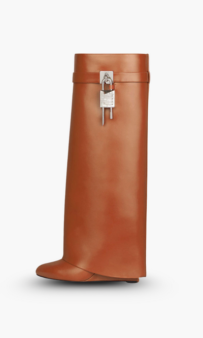 Women’s Black Vegan Leather Knee High Boots with Wedge Heel