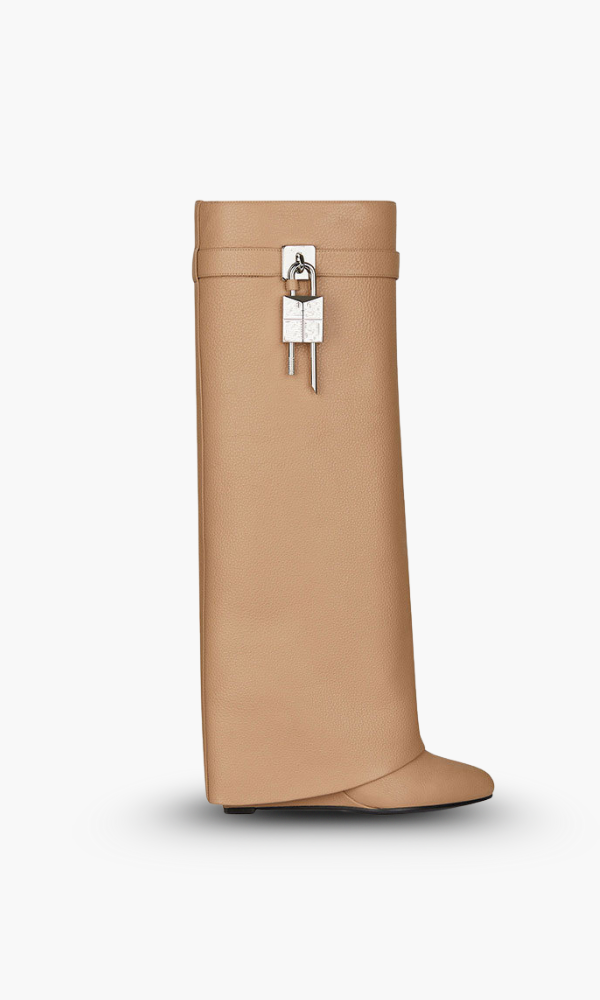 Women’s Black Vegan Leather Knee High Boots with Wedge Heel