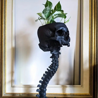 BoneBloom | Planter with Skull and Spine
