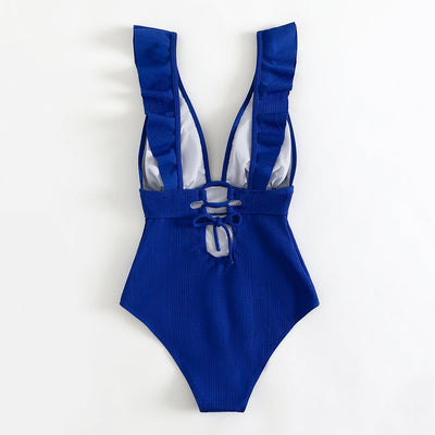 Boho Ruffle V-Neck Women’s Swimsuit