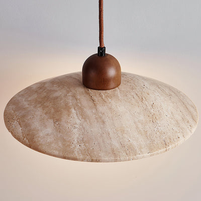 Travertine Glass Pendant Light – Beige 25cm