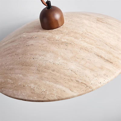 Travertine Glass Pendant Light – Beige 25cm