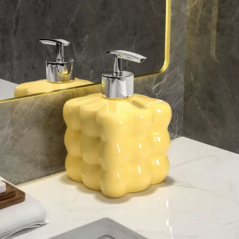 Ceramic Soap Dispenser with Bubble Design for Bathroom or Kitchen