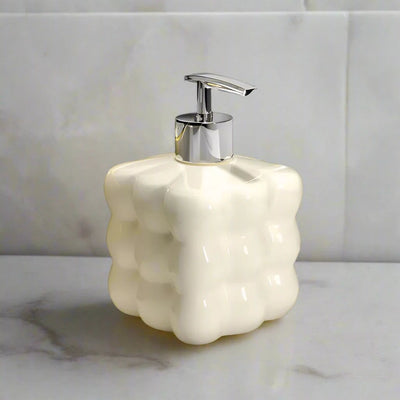 Ceramic Soap Dispenser with Bubble Design for Bathroom or Kitchen