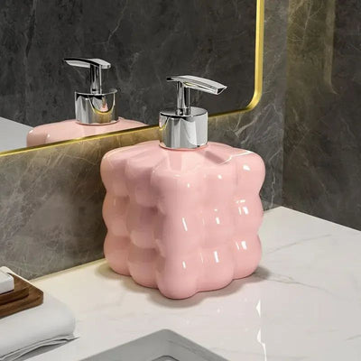 Ceramic Soap Dispenser with Bubble Design for Bathroom or Kitchen