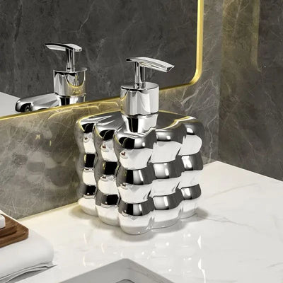 Ceramic Soap Dispenser with Bubble Design for Bathroom or Kitchen