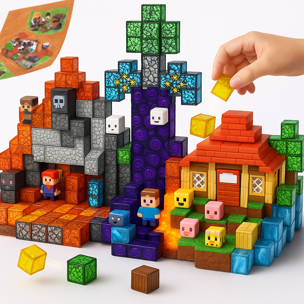 Magnetic Building Blocks Set for Kids 200pcs