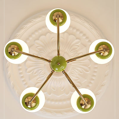 Green Glass Onyx Chandelier Light – 3/5 Heads