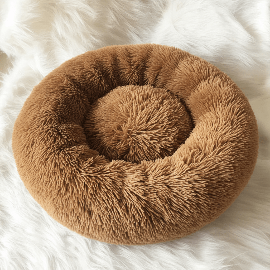 Soothing Faux Fur Dog Bed for Calm Sleep
