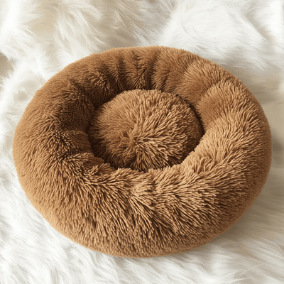Soothing Faux Fur Dog Bed for Calm Sleep