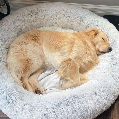 Soothing Faux Fur Dog Bed for Calm Sleep