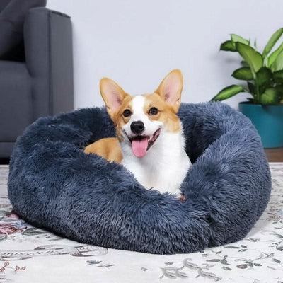 Soothing Faux Fur Dog Bed for Calm Sleep