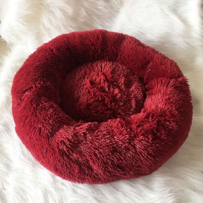Soothing Faux Fur Dog Bed for Calm Sleep