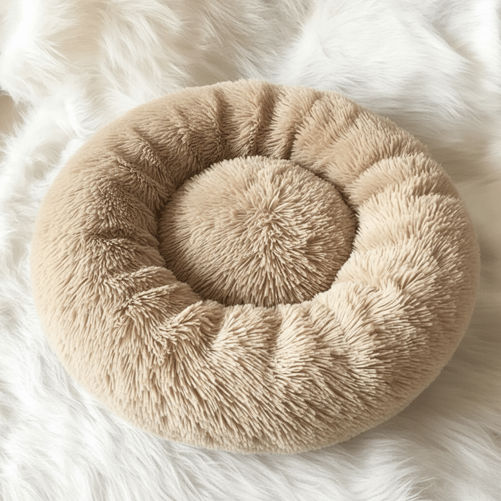 Soothing Faux Fur Dog Bed for Calm Sleep