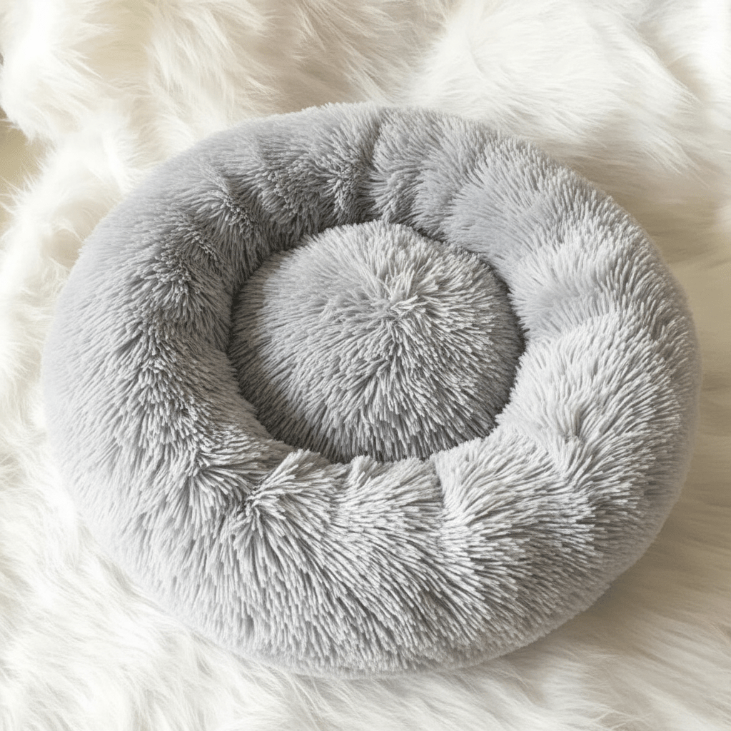 Soothing Faux Fur Dog Bed for Calm Sleep