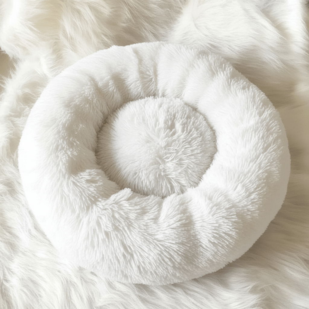Soothing Faux Fur Dog Bed for Calm Sleep