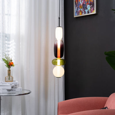 Modern Colorful Glass LED Hanging Light