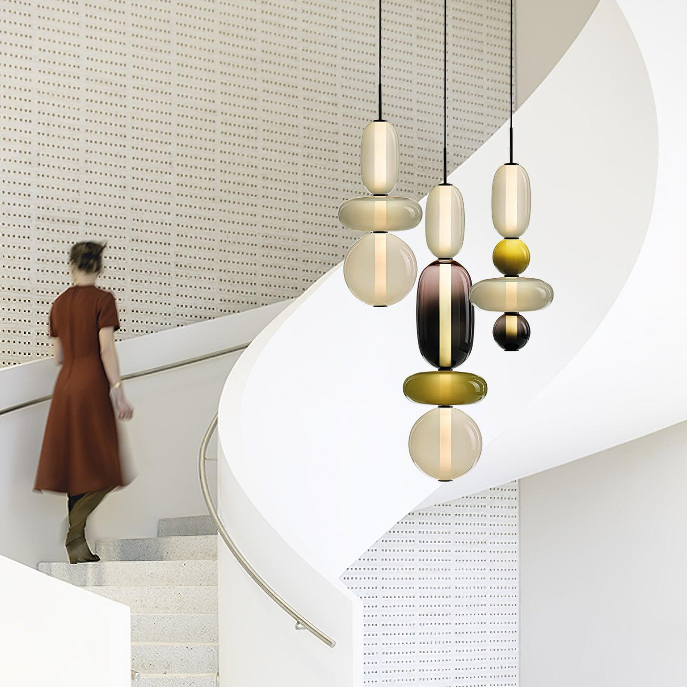 Modern Colorful Glass LED Hanging Light