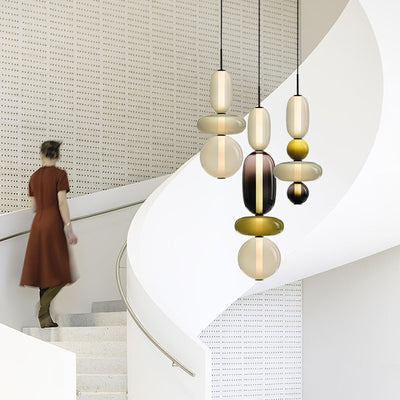 Modern Colorful Glass LED Hanging Light