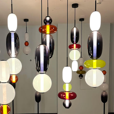 Modern Colorful Glass LED Hanging Light