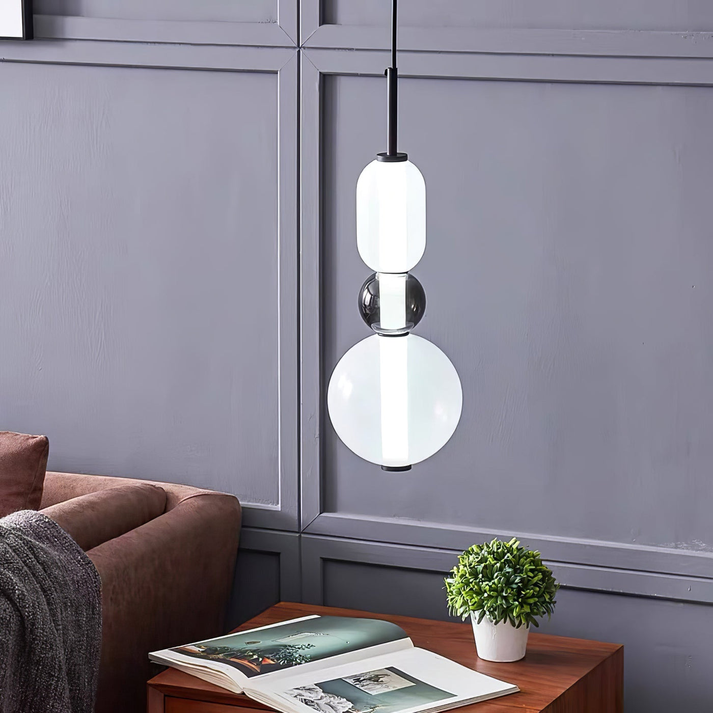 Modern Colorful Glass LED Hanging Light