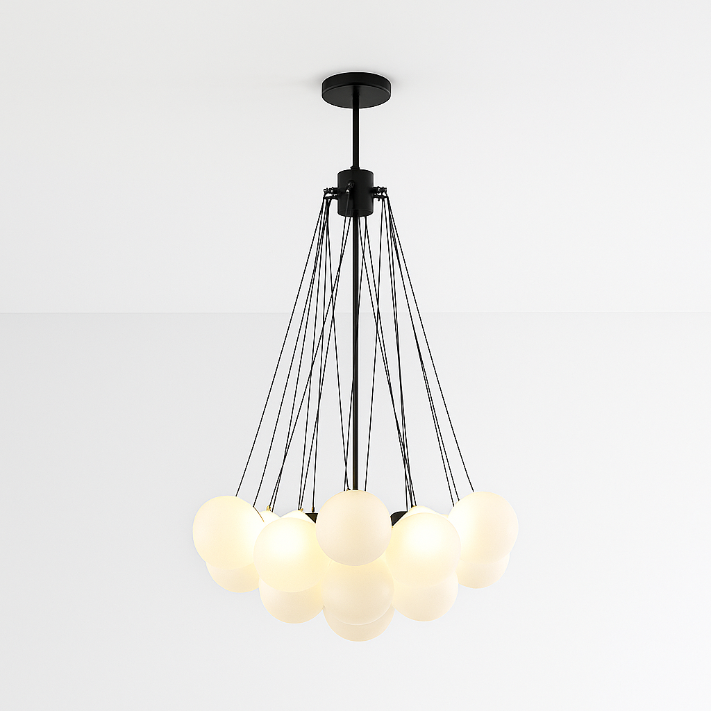 Nordic Globe Chandelier – Modern Symmetrical Ceiling Light