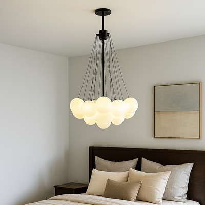 Nordic Globe Chandelier – Modern Symmetrical Ceiling Light