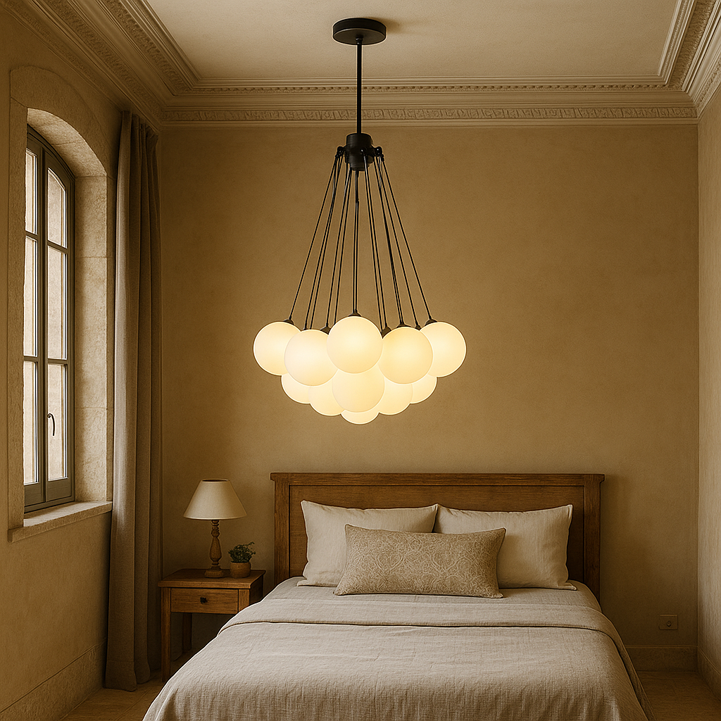 Nordic Globe Chandelier – Modern Symmetrical Ceiling Light