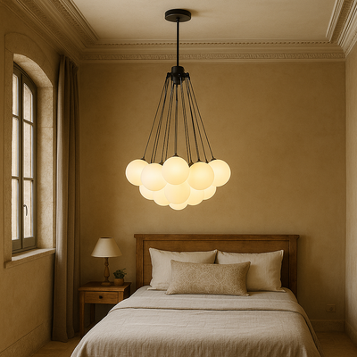 Nordic Globe Chandelier – Modern Symmetrical Ceiling Light