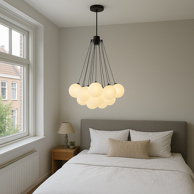 Nordic Globe Chandelier – Modern Symmetrical Ceiling Light