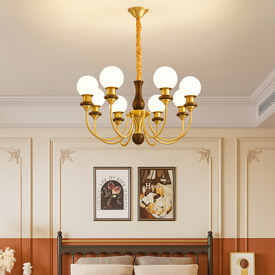 Medieval Style Metal Glass LED Chandelier