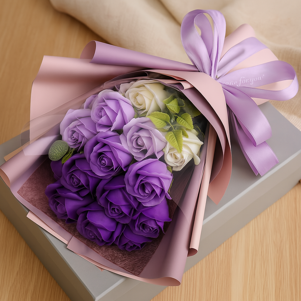 Romantic Soap Rose Bouquet Gift for Valentine’s Day