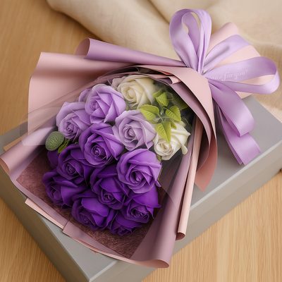 Romantic Soap Rose Bouquet Gift for Valentine’s Day