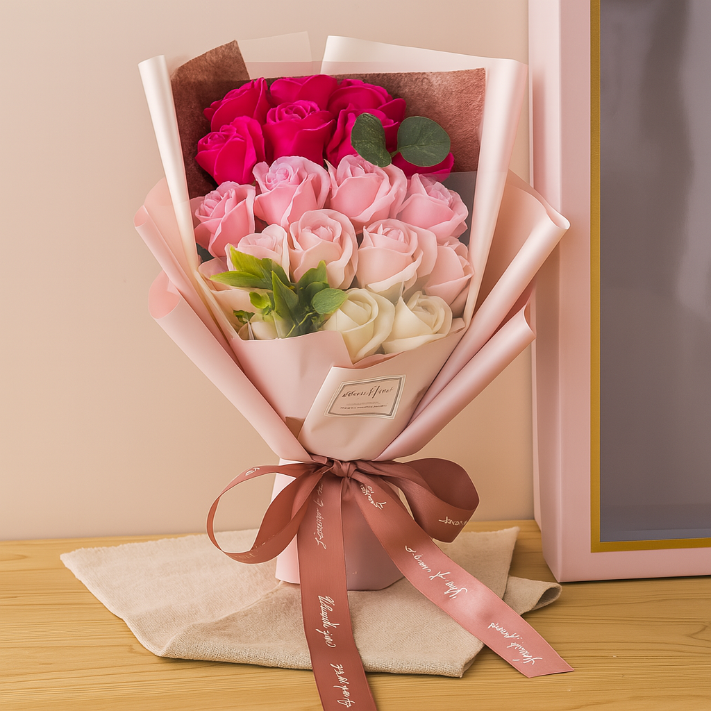 Romantic Soap Rose Bouquet Gift for Valentine’s Day