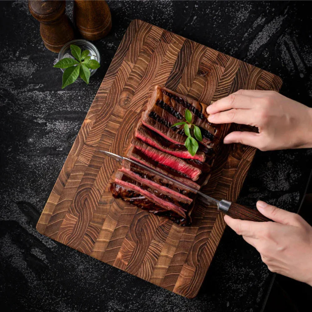 End-Grain Wooden Cutting Board – Durable Chef Chopping Block
