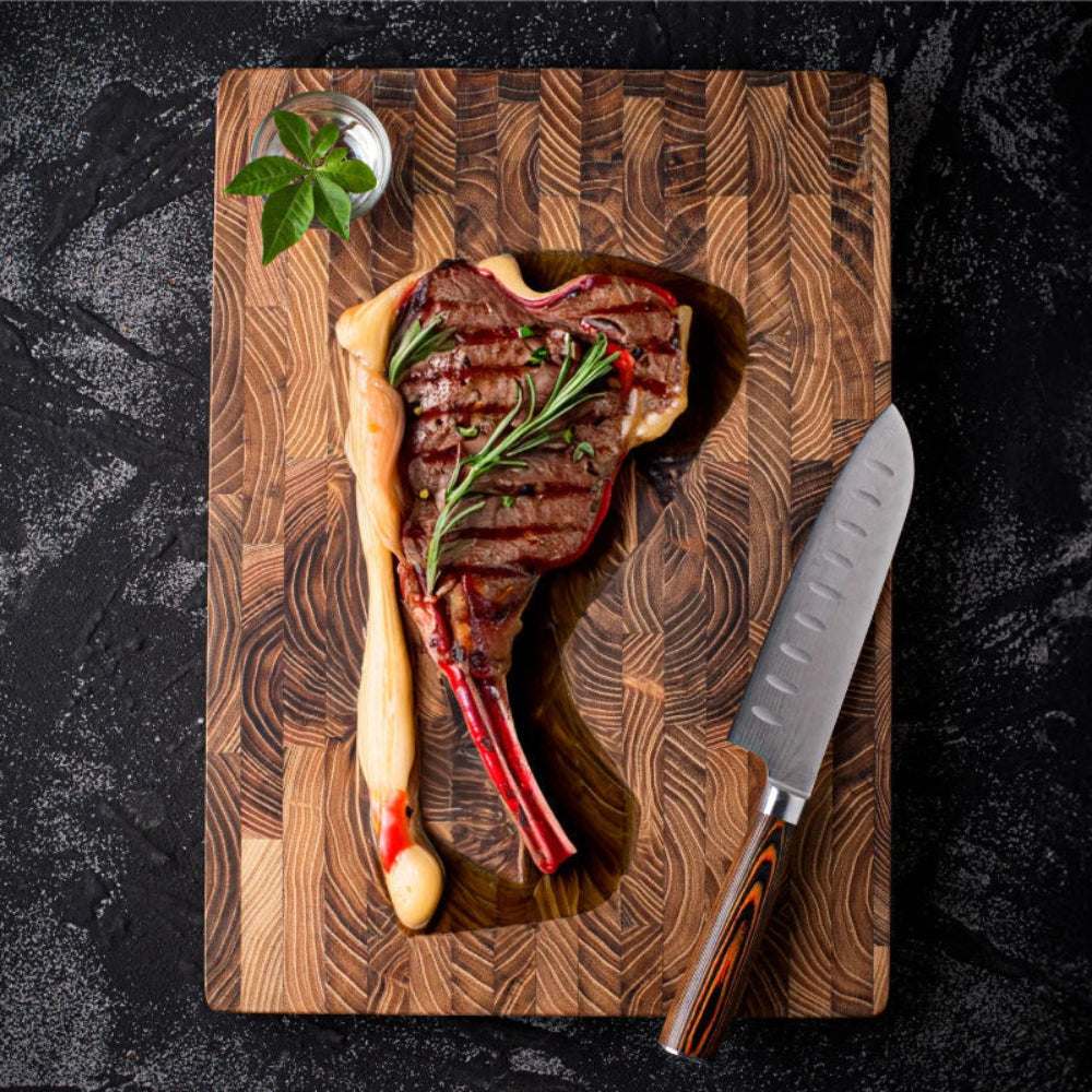 End-Grain Wooden Cutting Board – Durable Chef Chopping Block