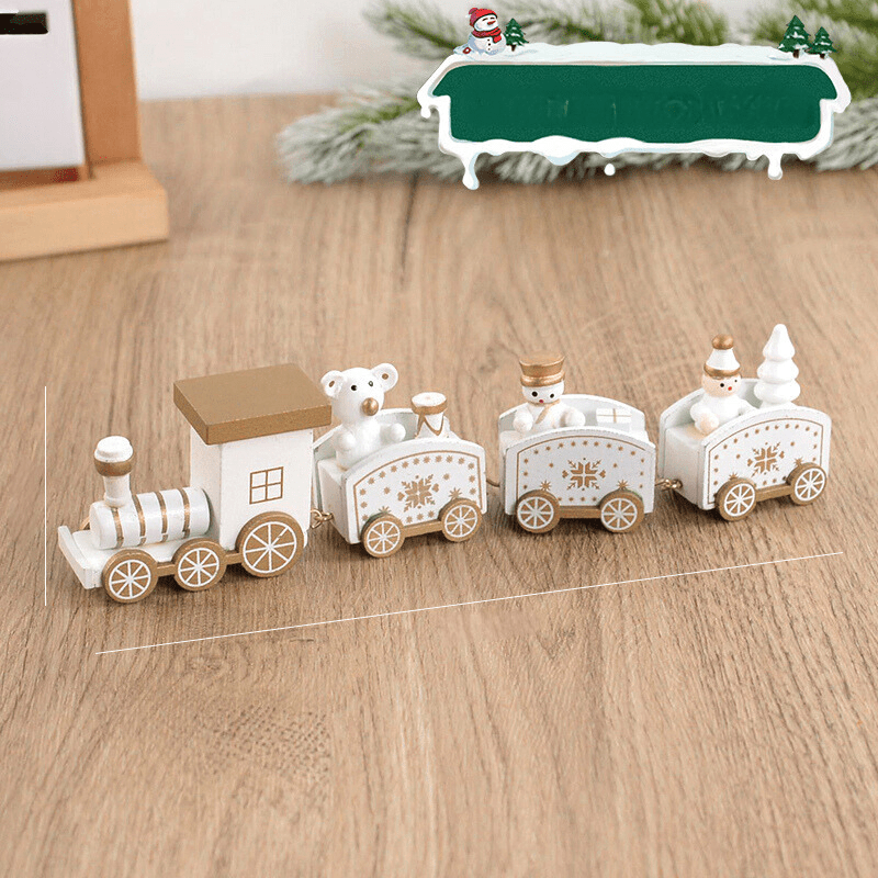 Wooden Christmas Train Decoration for Holiday Decor