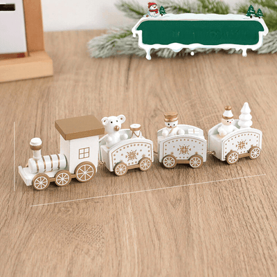 Wooden Christmas Train Decoration for Holiday Decor