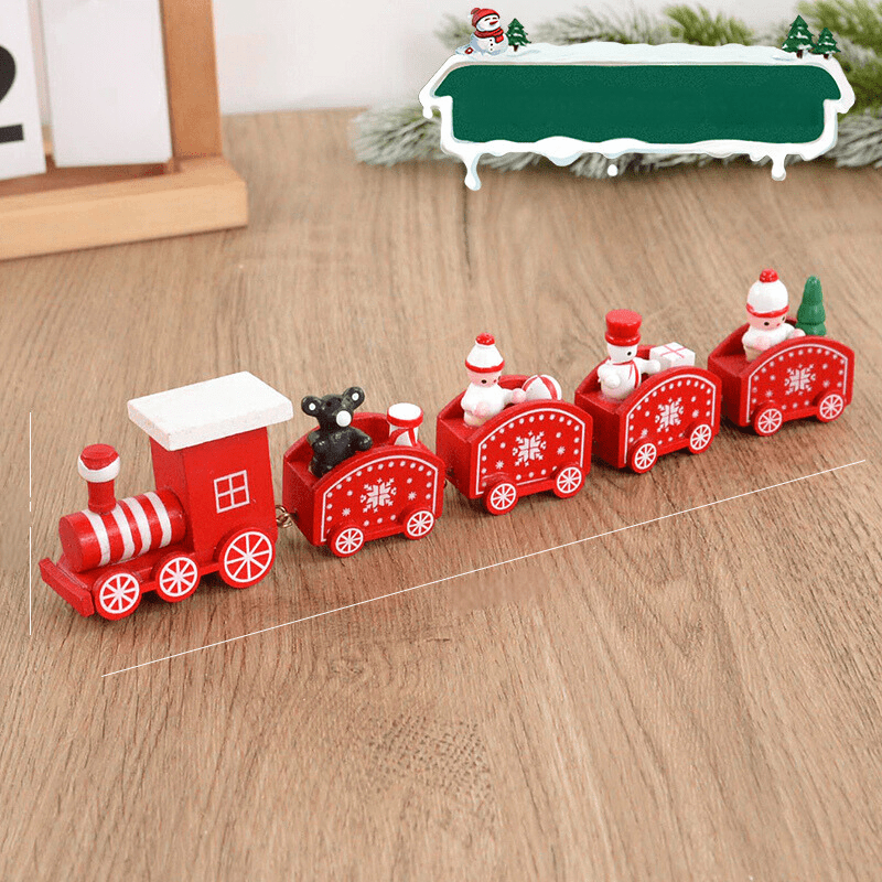 Wooden Christmas Train Decoration for Holiday Decor