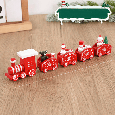 Wooden Christmas Train Decoration for Holiday Decor