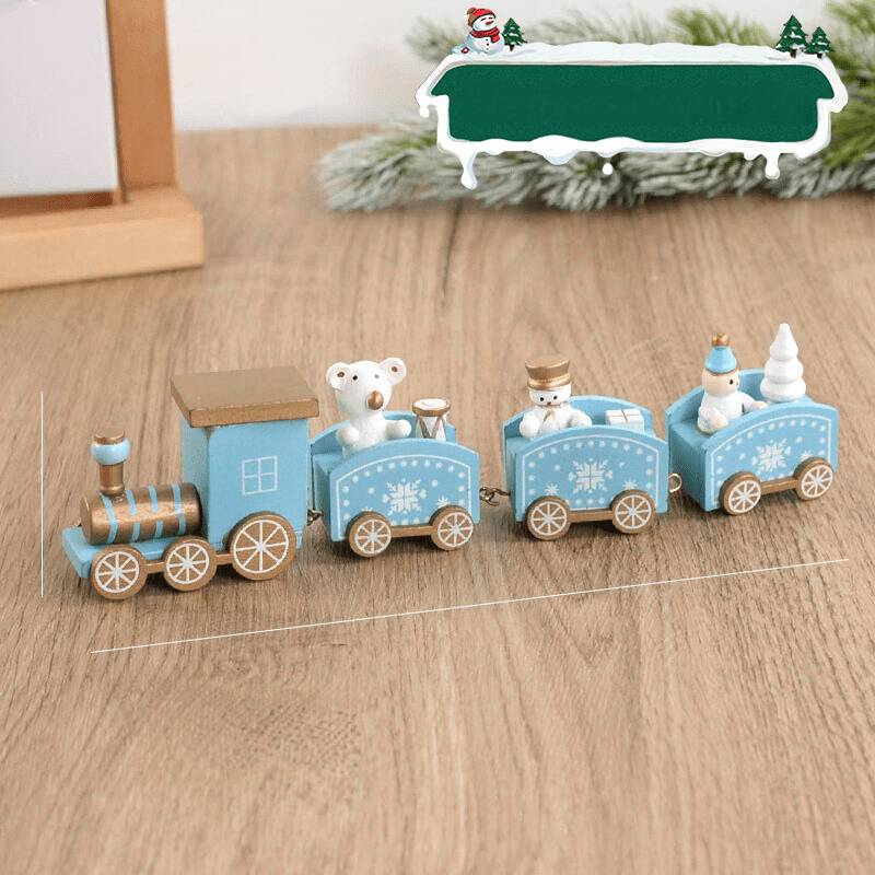 Wooden Christmas Train Decoration for Holiday Decor
