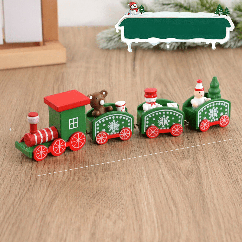 Wooden Christmas Train Decoration for Holiday Decor