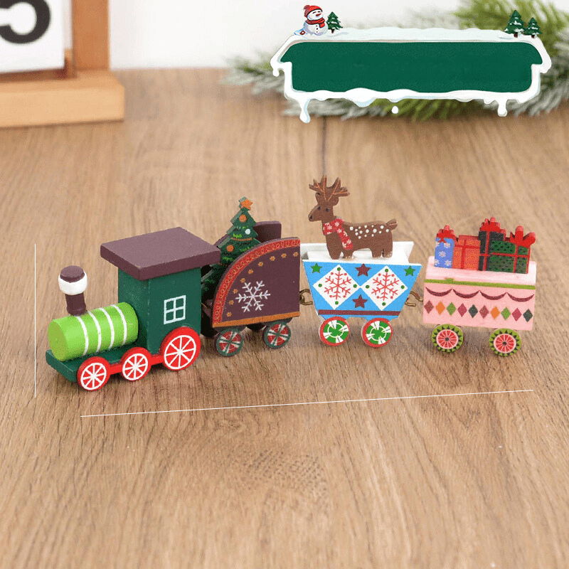 Wooden Christmas Train Decoration for Holiday Decor