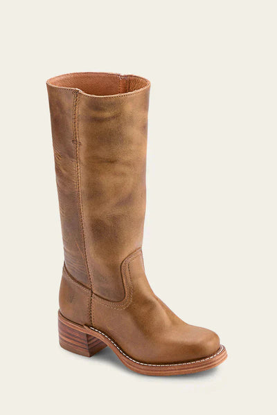 Women’s Genuine Leather Block Heel Boots with Classic Design