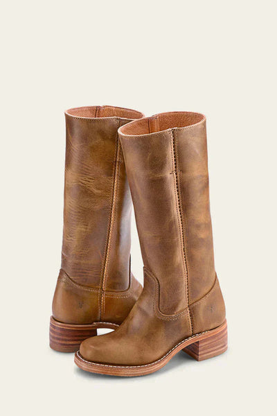 Women’s Genuine Leather Block Heel Boots with Classic Design