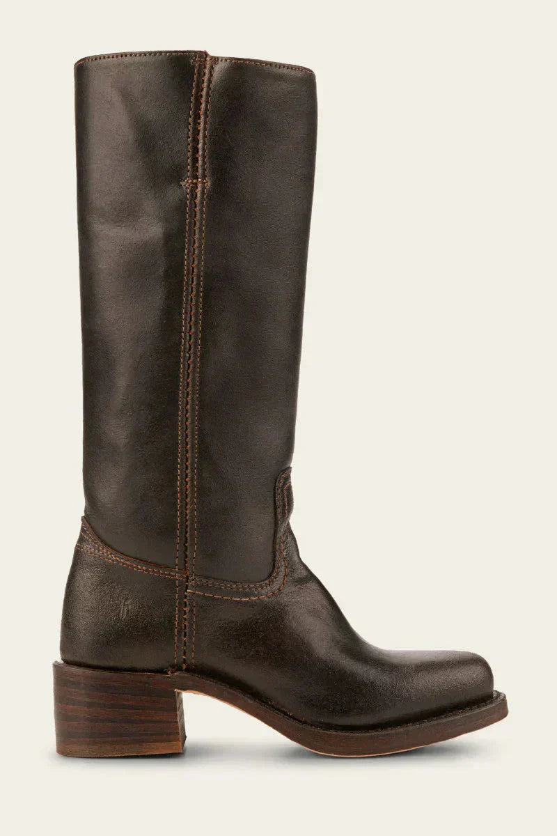 Women’s Genuine Leather Block Heel Boots with Classic Design